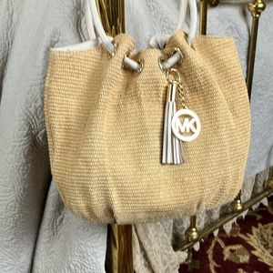 Michael Kors woven straw hand bag